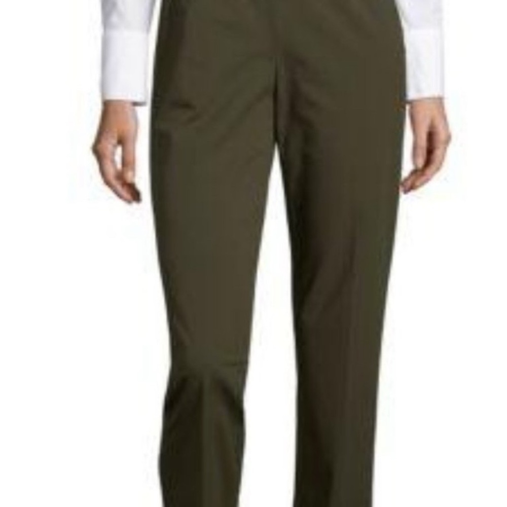 Lafayette 148 New York Dark Olive Straight Leg Pants- Stanton style